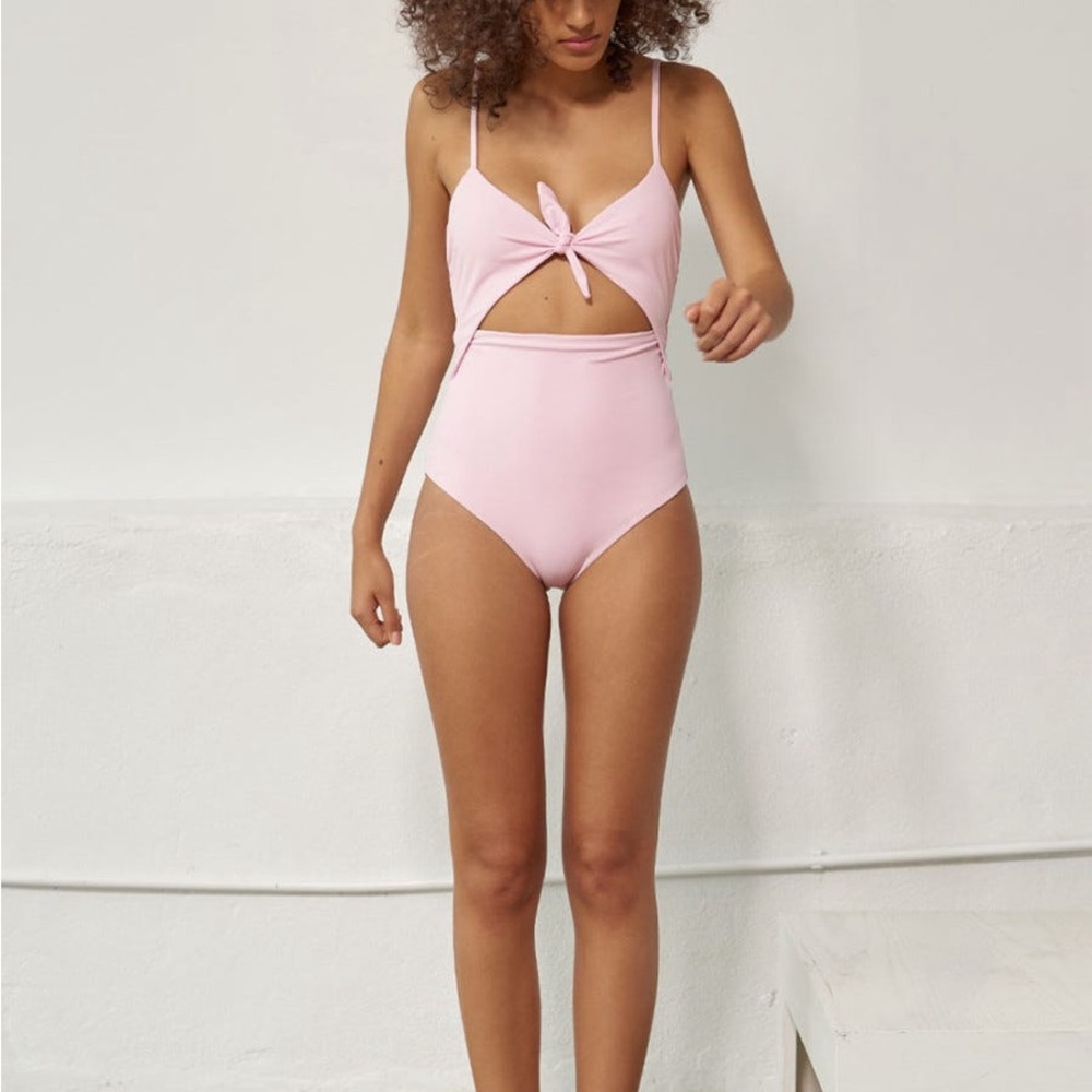 Mara Hoffman Pink Cutout One-Piece Swimsuit